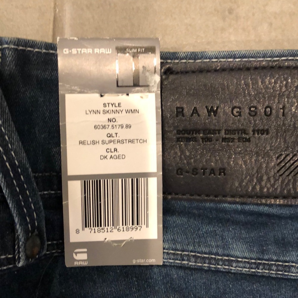 G-Star slim fit Dark aged Jeans Size 28 W/ 34 L - Picture 5 of 5